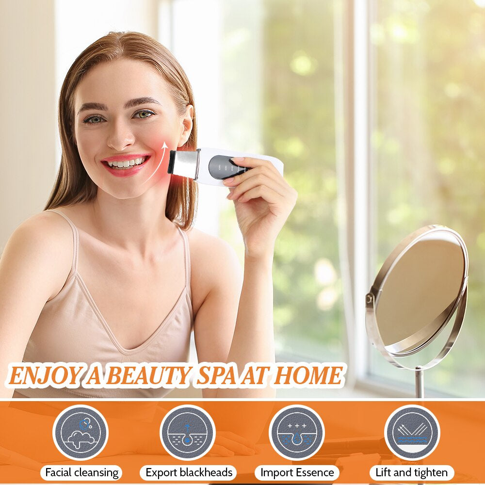 Ultrasonic Face Skin Scrubber EMS Device