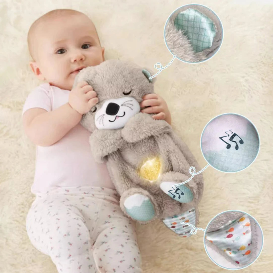 Breathing Otter Baby Plush Toy