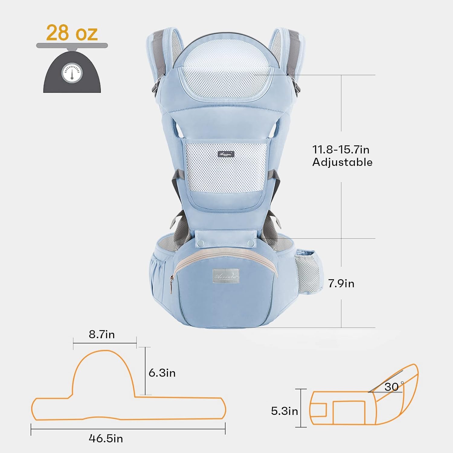 Baby Carrier with Hip Seat
