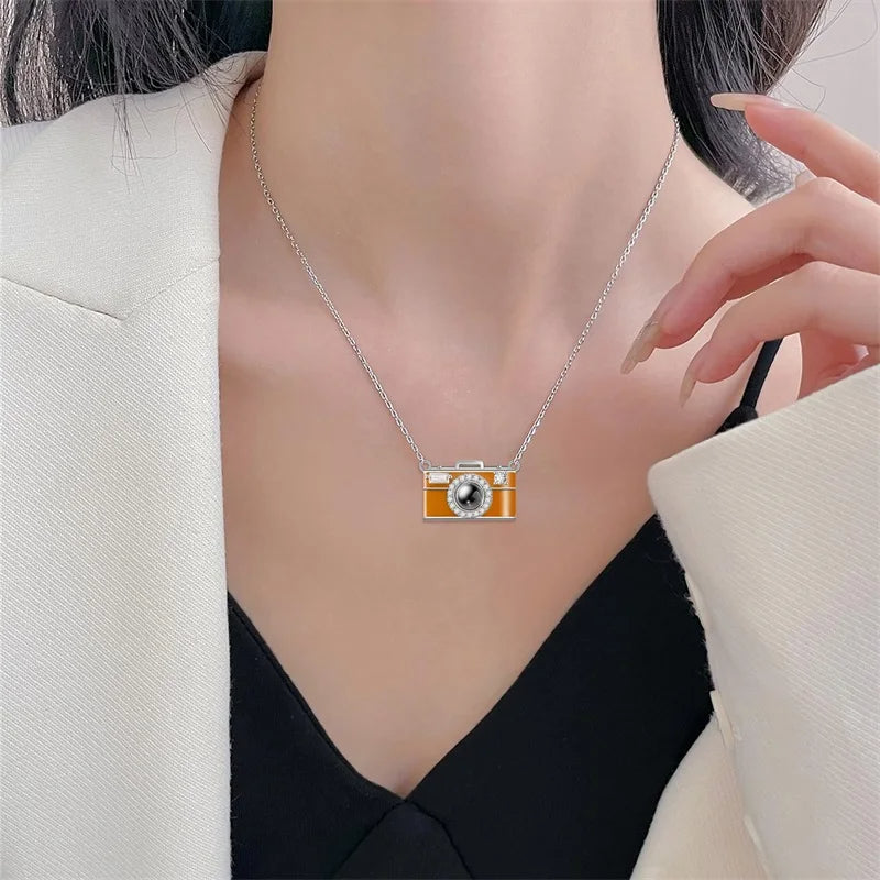 Custom Photo Camera Necklace