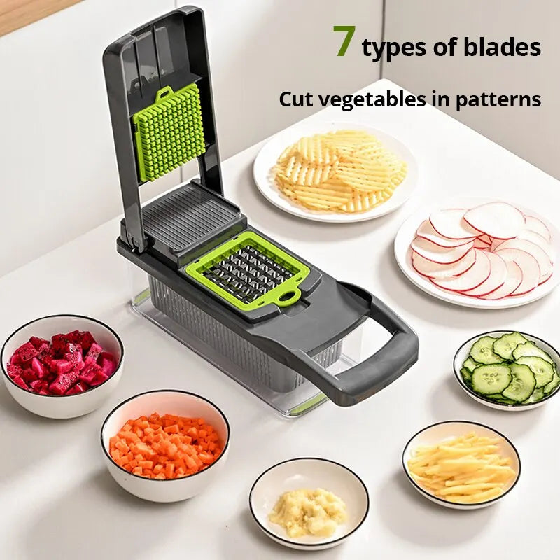 12 in 1 Vegetable Cutter Slicer Chopper with Basket